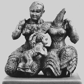 Skulptur Mutter mit heiligem Kind 